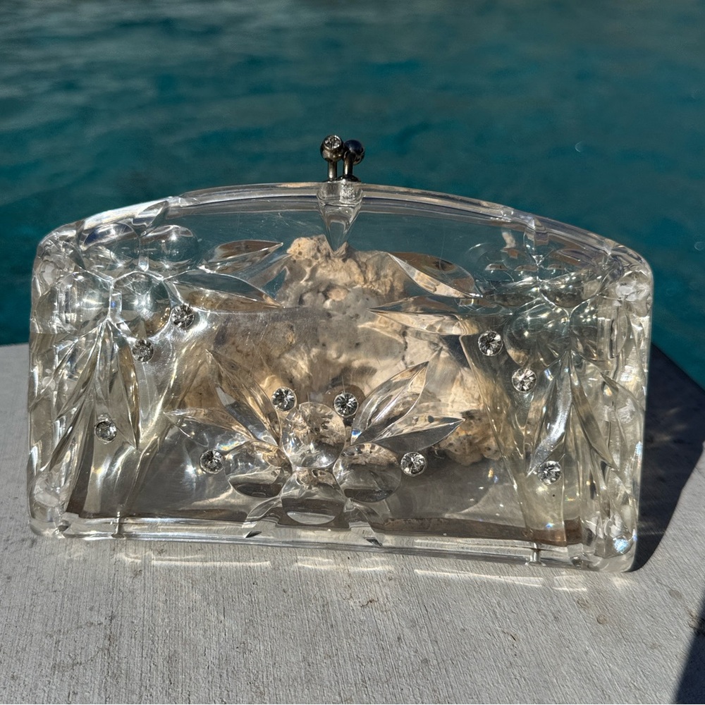 Vintage Clear Lucite Purse/Clutch Handbag - Picture 3 of 16